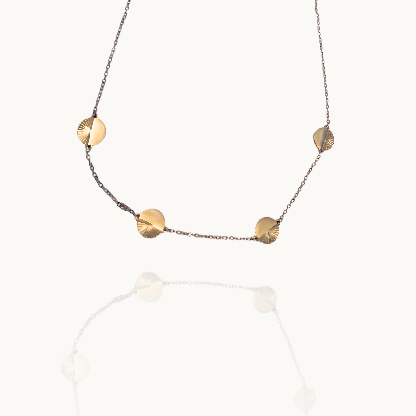 18k Gold Plated Round Dangle Necklace