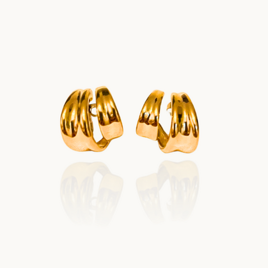 18k Gold Plated Double Hoop Earrings